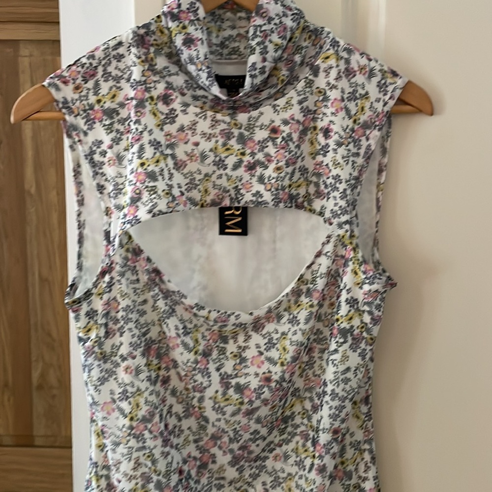 AFRM NWT maci mock neck floral cut out dress - Picture 4 of 16